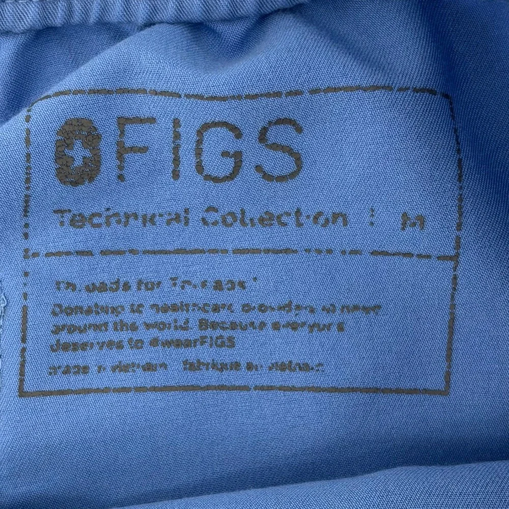 FIGS Cairo Cargo Straight Leg Scrub Pants Men's Medium Blue Technical Collection
